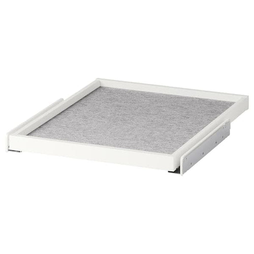 KOMPLEMENT - Pull-out tray with drawer mat, white/light grey, 50x58 cm