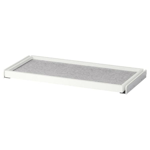 KOMPLEMENT - Pull-out tray with drawer mat, white/light grey, 75x35 cm