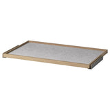 KOMPLEMENT pull-out tray with drawer mat, white stained oak effect/light grey, 100x58 cm