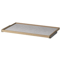 KOMPLEMENT pull-out tray with drawer mat, white stained oak effect/light grey, 100x58 cm
