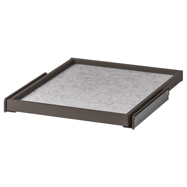 KOMPLEMENT - Pull-out tray with drawer mat, dark grey/light grey, 50x58 cm