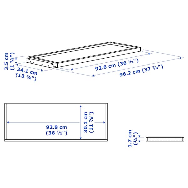 Ikea KOMPLEMENT - Pull-out tray, dark grey, 100x35 cm