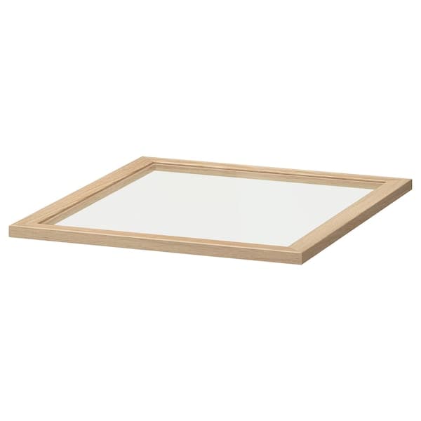 KOMPLEMENT - Glass shelf, white stained oak effect, 50x58 cm