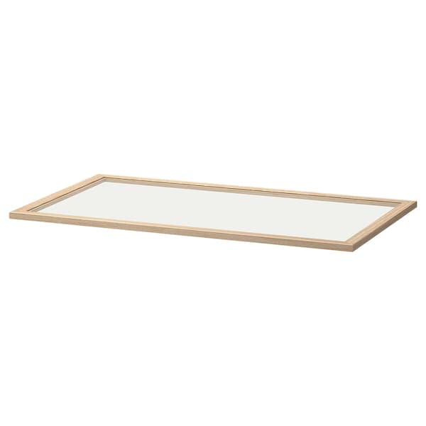 KOMPLEMENT - Glass shelf, white stained oak effect, 100x58 cm