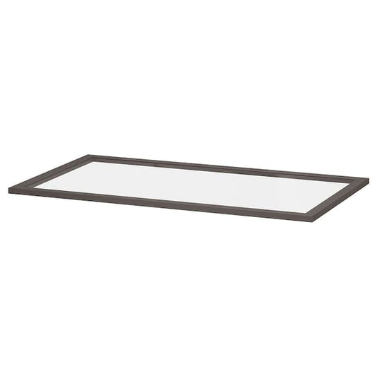Ikea KOMPLEMENT - Glass shelf, dark grey, 100x58 cm