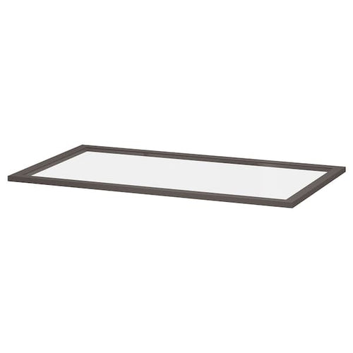 KOMPLEMENT - Glass shelf, dark grey, 100x58 cm