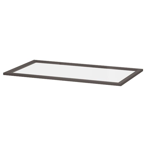 KOMPLEMENT - Glass shelf, dark grey, 100x58 cm