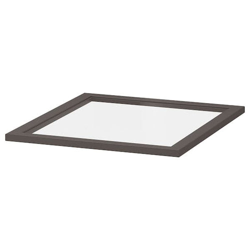 KOMPLEMENT - Glass shelf, dark grey, 50x58 cm