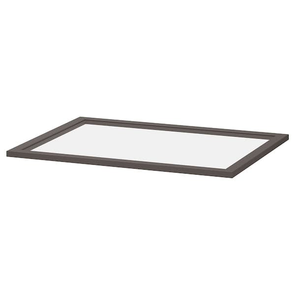 KOMPLEMENT - Glass shelf, dark grey, 75x58 cm