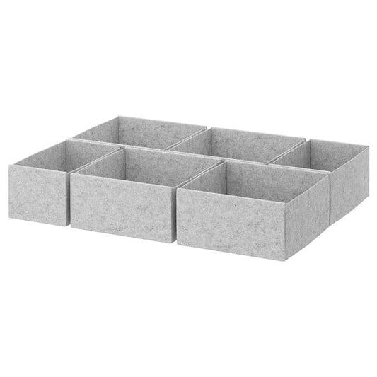 Ikea KOMPLEMENT - Box, set of 6, light grey, 65x54 cm