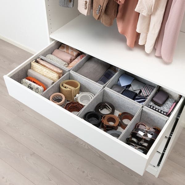 Ikea KOMPLEMENT - Box, set of 8, light grey, 90x54 cm