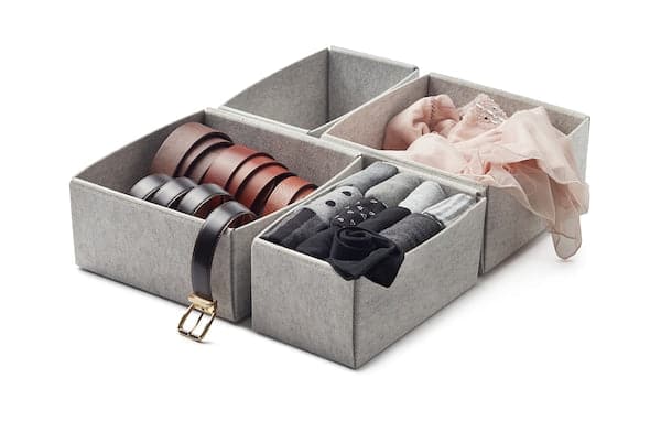 Ikea KOMPLEMENT - Box, set of 8, light grey, 90x54 cm