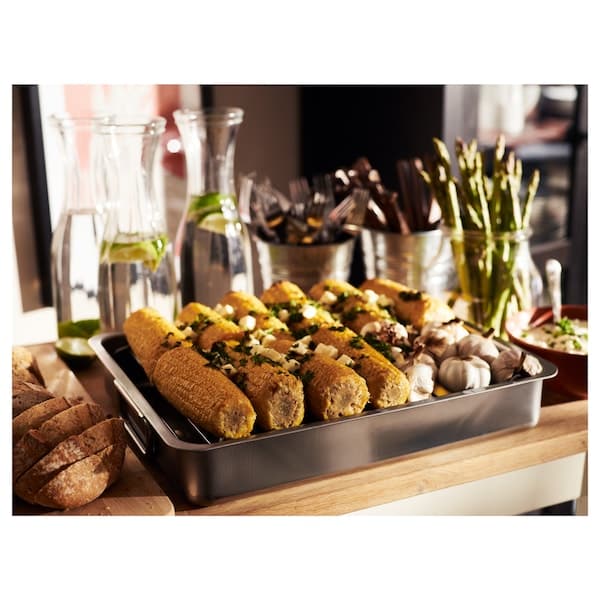 Ikea KONCIS - Roasting tin with grill rack, stainless steel, 40x32 cm