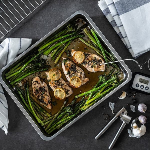 Ikea KONCIS - Roasting tin with grill rack, stainless steel, 40x32 cm