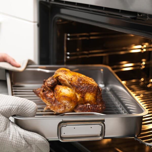 Ikea KONCIS - Roasting tin with grill rack, stainless steel, 40x32 cm