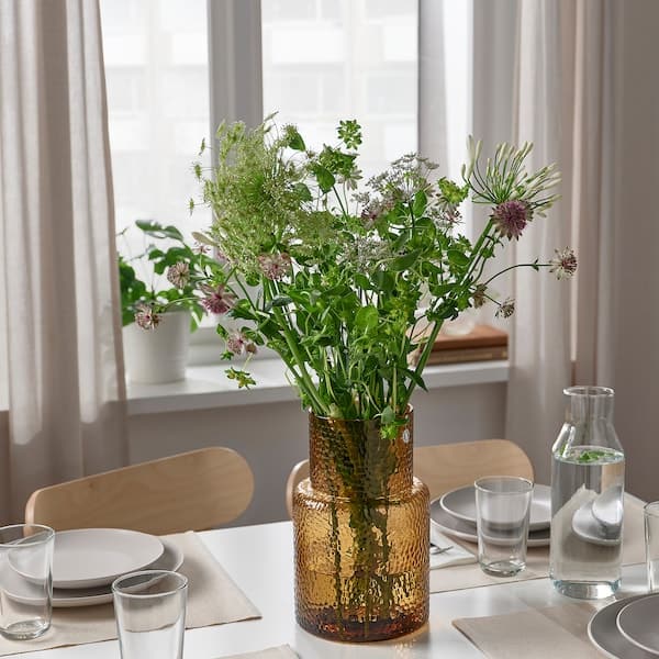 KONSTFULL - Vase, patterned/brown, 26 cm - best price from Maltashopper.com 80536031