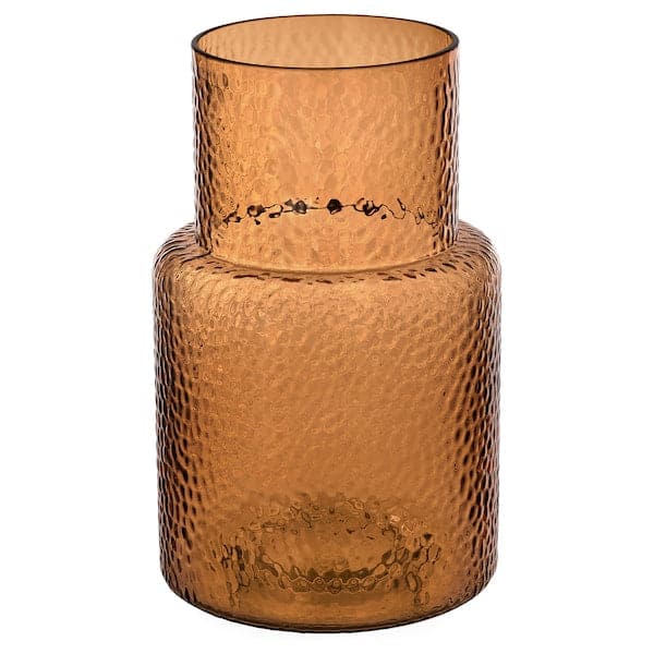 Ikea KONSTFULL - Vase, patterned/brown, 26 cm