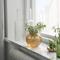 KONSTFULL - Vase, patterned/brown, 10 cm - best price from Maltashopper.com 90551568
