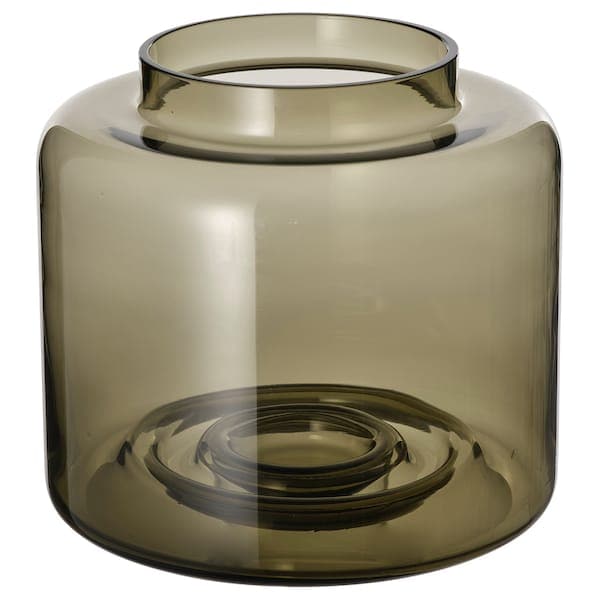 KONSTFULL - Vase, green-brown, 16 cm - best price from Maltashopper.com 10511963