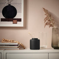 KONSTFULL - Vase, frosted glass/black , - best price from Maltashopper.com 70523524