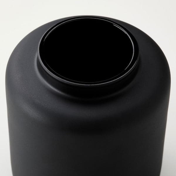 KONSTFULL - Vase, frosted glass/black
