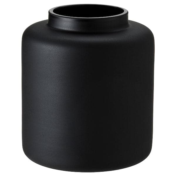 KONSTFULL - Vase, frosted glass/black , - best price from Maltashopper.com 70523524