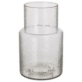KONSTFULL vase, clear glass/patterned, 26 cm