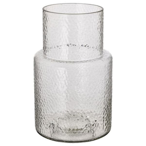 Ikea KONSTFULL - Vase, clear glass/patterned, 26 cm