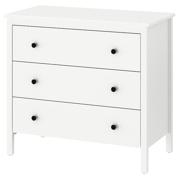 KOPPANG - Chest of 3 drawers, white, 90x83 cm - best price from Maltashopper.com 10385950