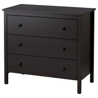 KOPPANG - Chest of 3 drawers, black-brown, 90x83 cm - best price from Maltashopper.com 80481118