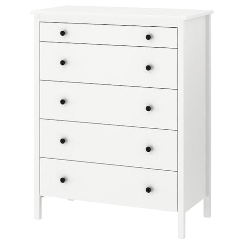 KOPPANG - Chest of 5 drawers, white, 90x114 cm