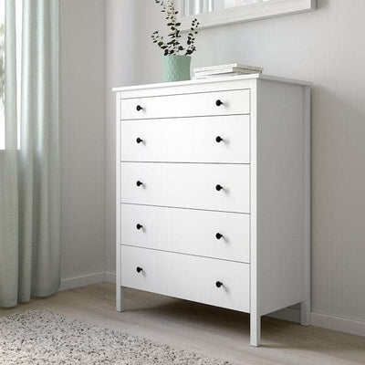 KOPPANG - Chest of 5 drawers, white, 90x114 cm - best price from Maltashopper.com 50322847