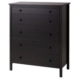 KOPPANG chest of 5 drawers, black-brown, 90x44x114 cm