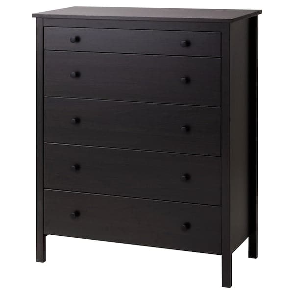 KOPPANG - Chest of 5 drawers, black-brown, 90x114 cm