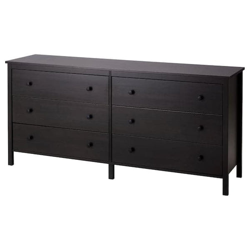 KOPPANG - Chest of 6 drawers, black-brown, 172x83 cm