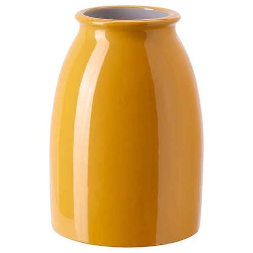 KOPPARBJÖRK - Vase, bright yellow, 21 cm
