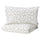KOPPARRANKA - KOPPARRANKA Quilt cover and 2 pillowcases, white/dark grey, 240x220/50x80 cm