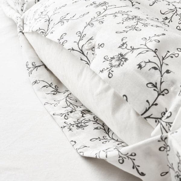 KOPPARRANKA - Quilt cover and pillowcase, white/dark grey, 150x200/50x80 cm - best price from Maltashopper.com 70449685