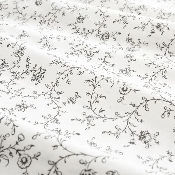 Ikea KOPPARRANKA - Quilt cover and pillowcase, white/dark grey, 150x200/50x80 cm