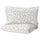 KOPPARRANKA - KOPPARRANKA Quilt cover and pillowcase, white/dark grey, 150x200/50x80 cm