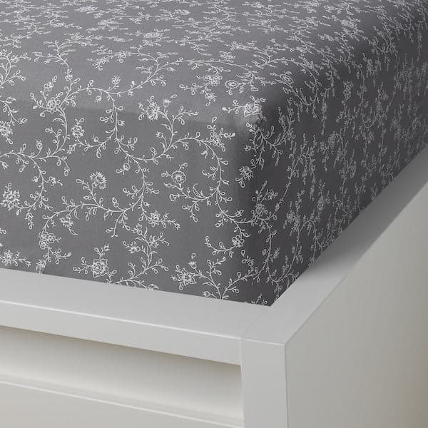 KOPPARRANKA Sheet with corners - floral pattern 180x200 cm - best price from Maltashopper.com 90475386