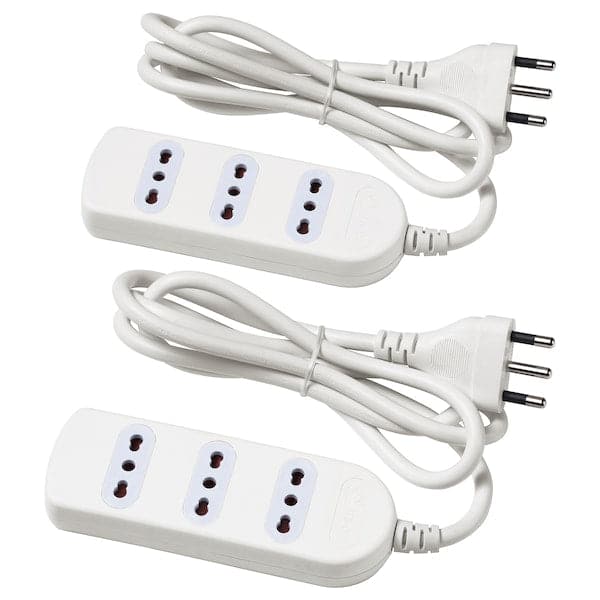 Ikea KOPPLA - Power strip 3 outlets, earthed/white, 1.5 m