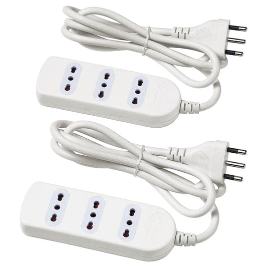 Ikea KOPPLA - Power strip 3 outlets, earthed/white, 1.5 m