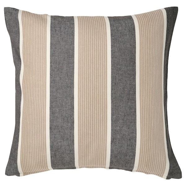 KORALLBUSKE - Cushion cover, anthracite beige/stripe pattern , 50x50 cm - best price from Maltashopper.com 70549048