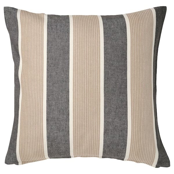 Ikea KORALLBUSKE - Cushion cover, anthracite beige/stripe pattern, 50x50 cm