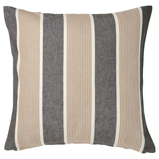 Ikea KORALLBUSKE - Cushion cover, anthracite beige/stripe pattern, 50x50 cm