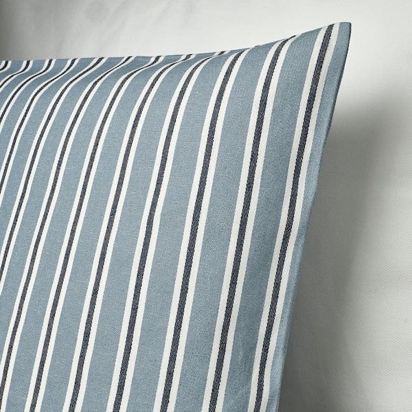 Ikea KORALLBUSKE - Cushion cover, light blue white/stripe pattern, 50x50 cm