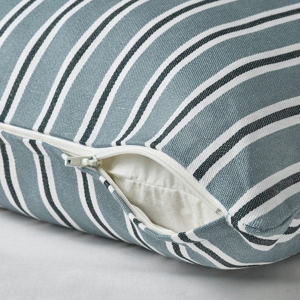 Ikea KORALLBUSKE - Cushion cover, light blue white/stripe pattern, 50x50 cm