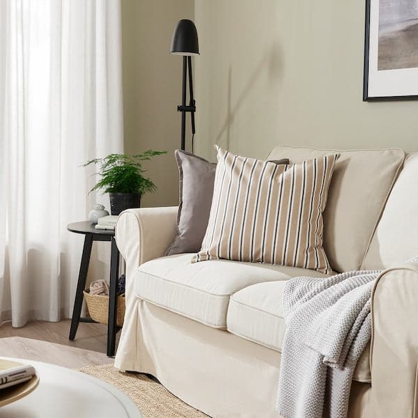 KORALLBUSKE - Cushion cover, beige white/stripe pattern, 50x50 cm - best price from Maltashopper.com 30549045