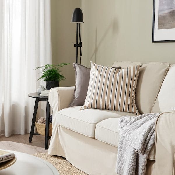 Ikea KORALLBUSKE - Cushion cover, beige white/stripe pattern, 50x50 cm